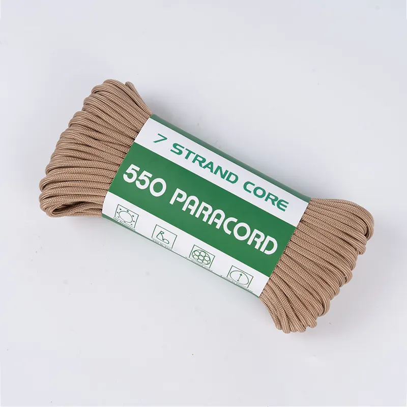 7 Strand Core 4mm солидна светло-кафеава 550 полиестер Paracord